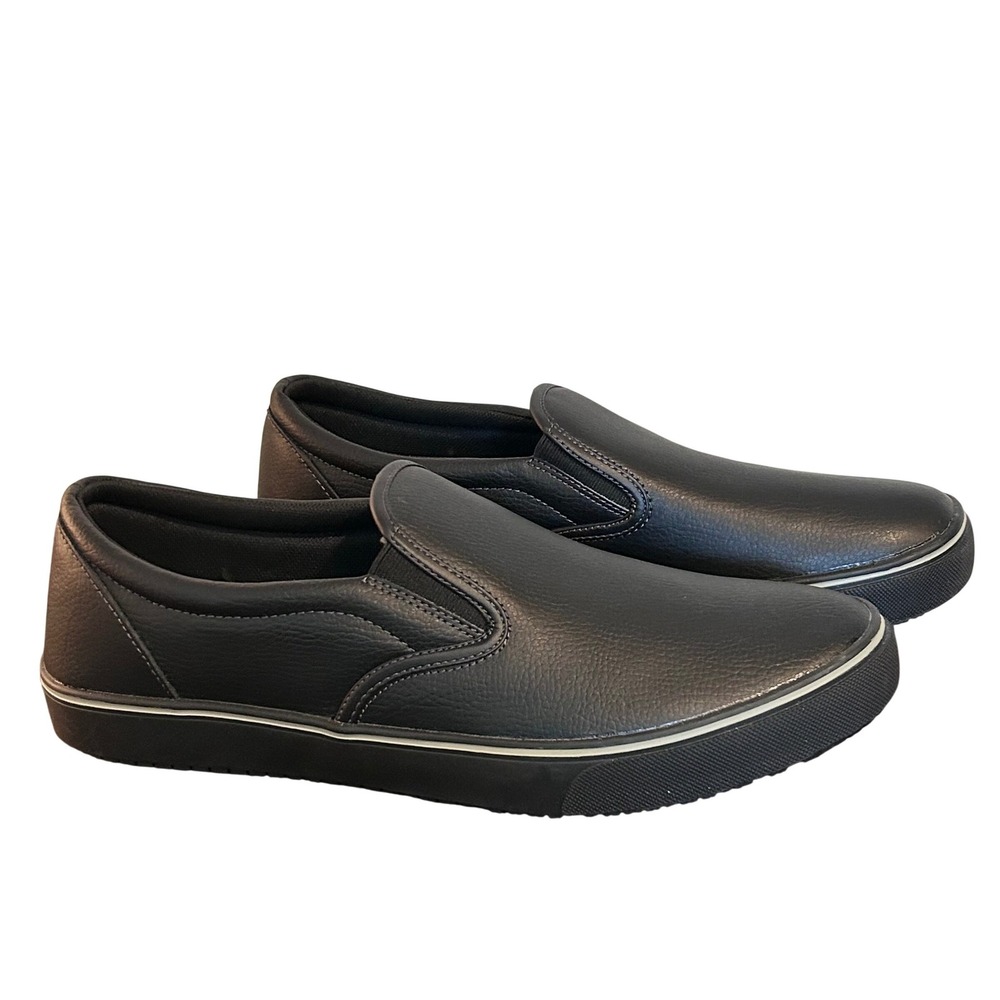 TredSafe Mens 13 Black Slip On Work Shoes Slip Resistant Loafers Anti Fatigue